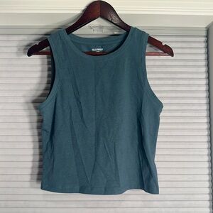 Dark teal sleeveless cropped tee G-17